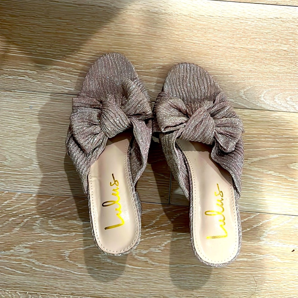 Lulu’s size 5.5 slip on glittery heeled sandals